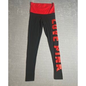 Pink Victoria's Secret Leggings XS Black Red Love Pink Yoga Pants High Rise